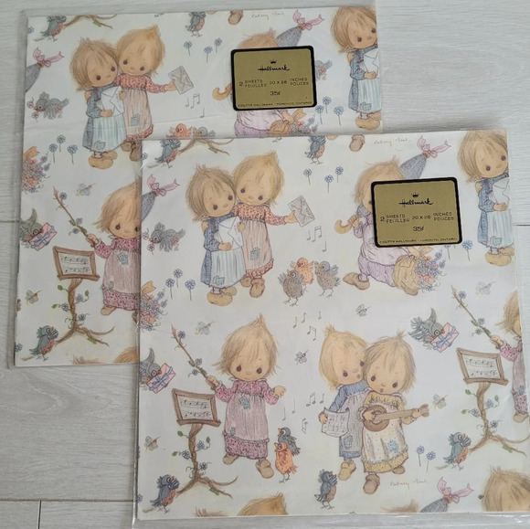 3/$25 NWT Vintage Hallmark Betsey Clark Wrapping Paper Gift Wrap Musical x 2 - Picture 1 of 3